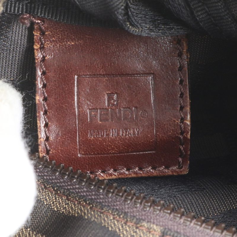 Polar Fendi Zucca Leather Nylon Handbag Brown Women's CEM Dc1-5