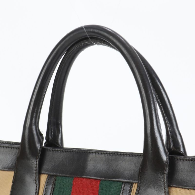 Polar Gucci Sherry Line 002 1121 Leather Canvas Tote Bag Business Commute A4