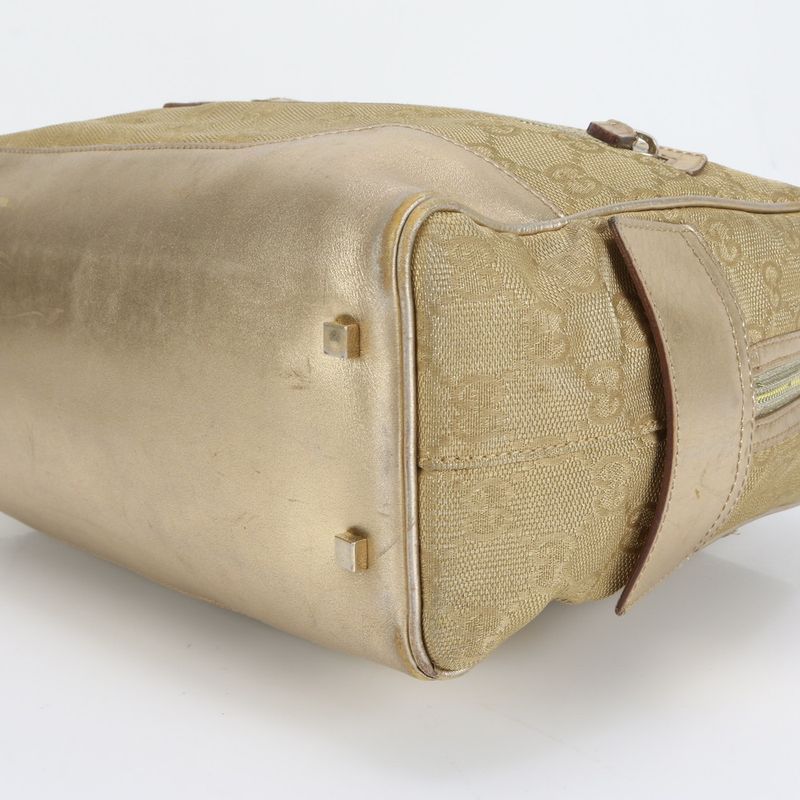 Gucci GG Canvas Mini Boston 002 1115 Leather Shoulder Bag Shoulder Hand Genuine