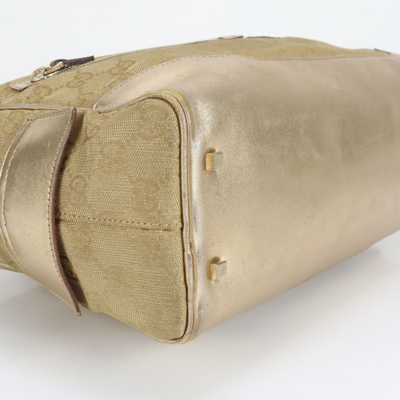 Gucci GG Canvas Mini Boston 002 1115 Leather Shoulder Bag Shoulder Hand Genuine