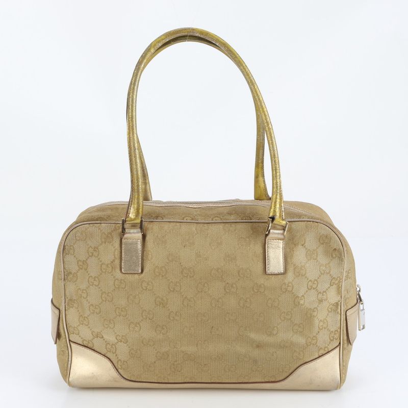 Gucci GG Canvas Mini Boston 002 1115 Leather Shoulder Bag Shoulder Hand Genuine