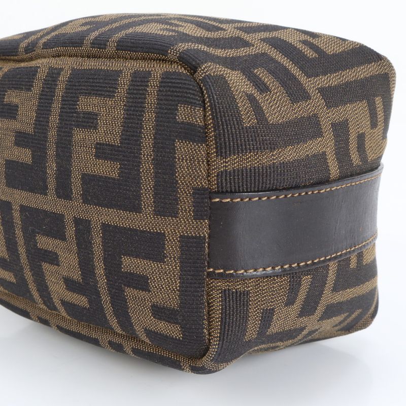 Polar Vintage Fendi Zucca Pouch Leather Mini Handbag Brown Women's CEM Dc3-5