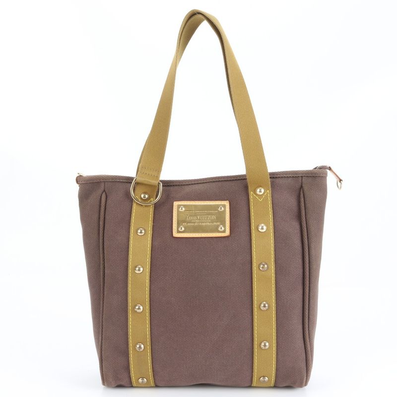 Polar Louis Vuitton Antigua Cabas MM Blanc M40086 Leather Tote Bag Shoulder