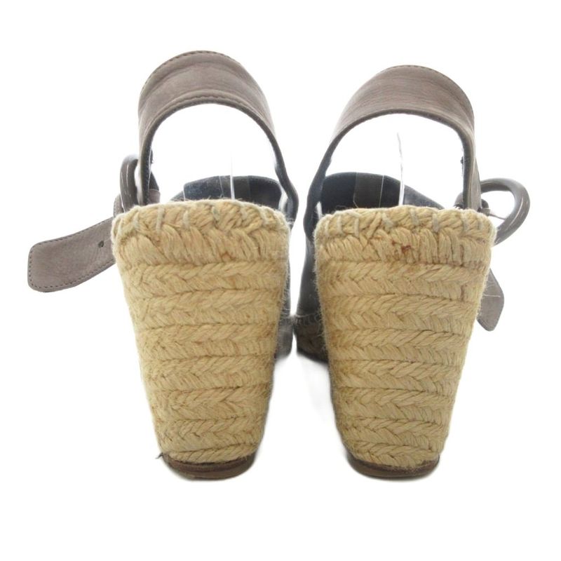 Celine Sandals Strappy Sandals Wedges 38 Gray Beige IU - GY18