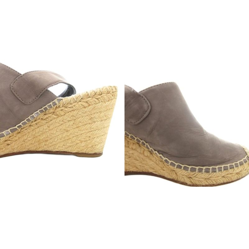Celine Sandals Strappy Sandals Wedges 38 Gray Beige IU - GY18