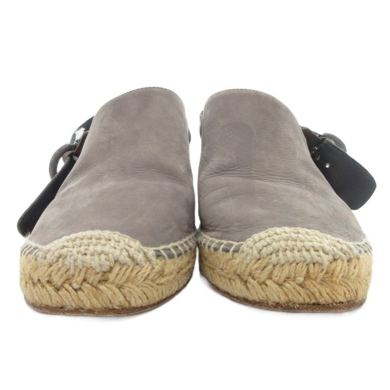 Celine Sandals Strappy Sandals Wedges 38 Gray Beige IU - GY18