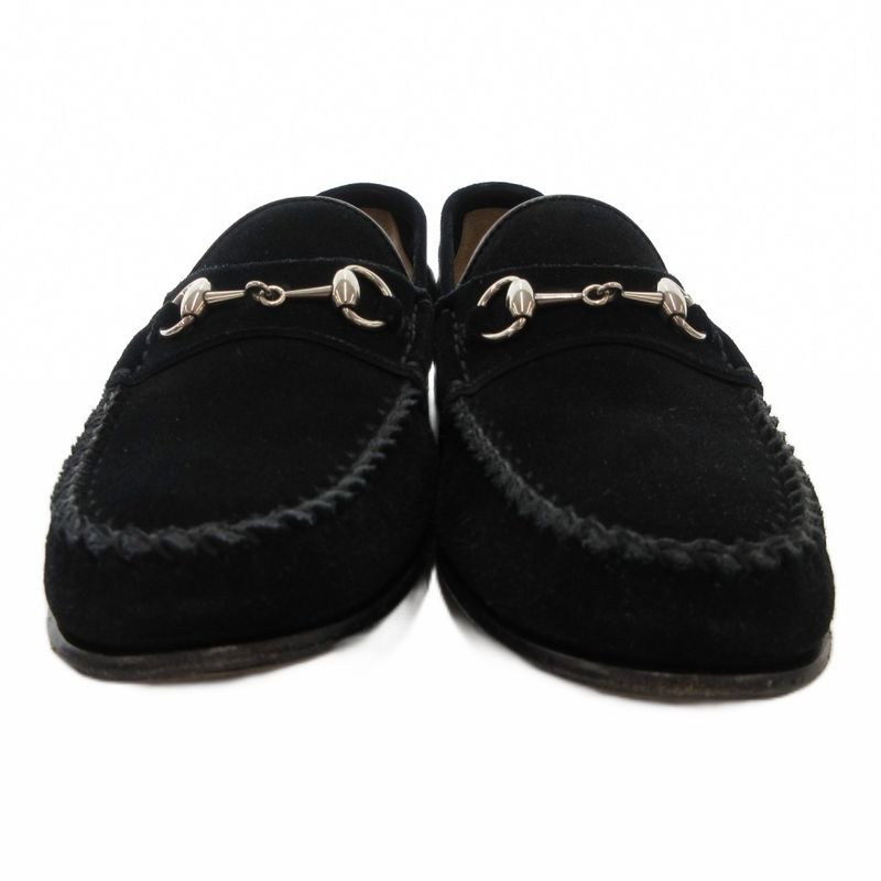 Gucci Horsebit Loafers Moccasins Suede Leather 35 Black JS - GY18