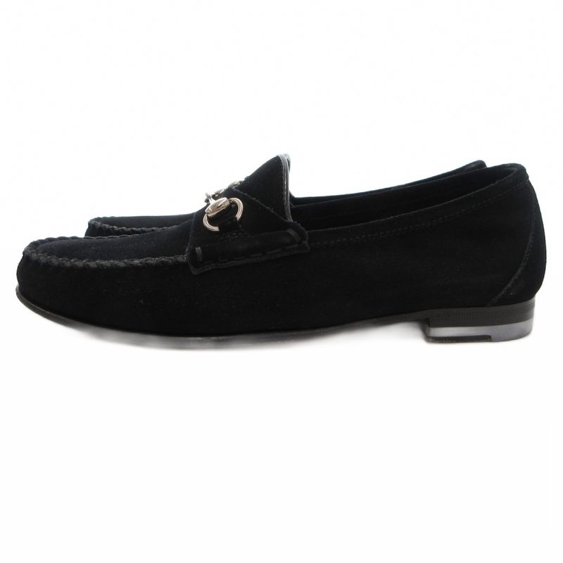 Gucci Horsebit Loafers Moccasins Suede Leather 35 Black JS - GY18