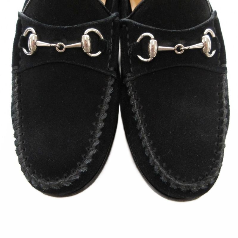 Gucci Horsebit Loafers Moccasins Suede Leather 35 Black JS - GY18