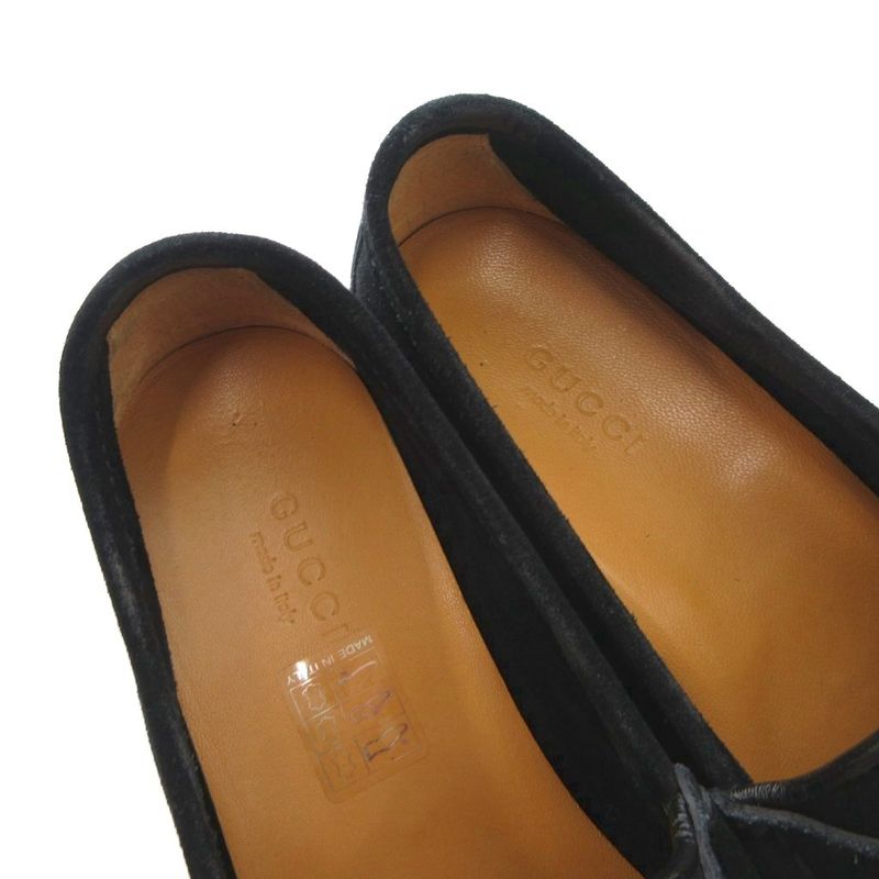 Gucci Horsebit Loafers Moccasins Suede Leather 35 Black JS - GY18
