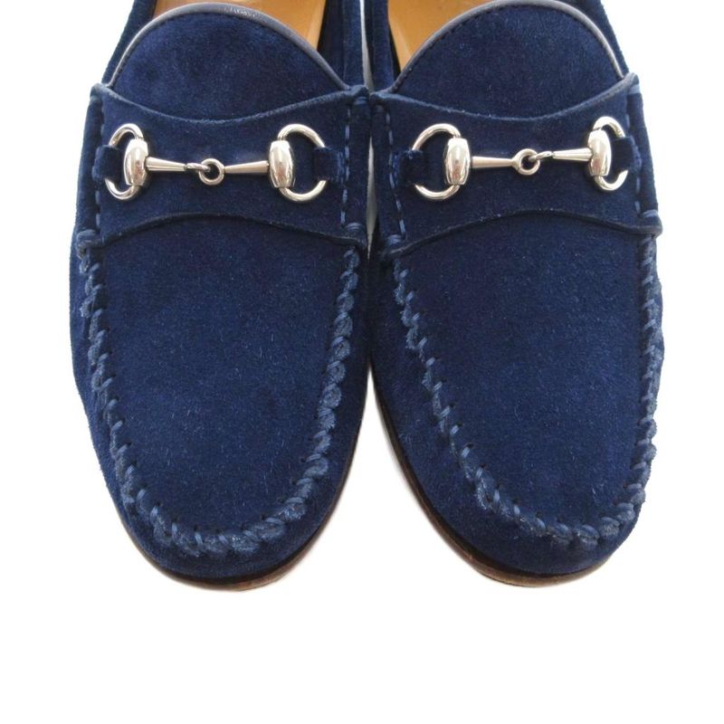 Gucci Horsebit Loafers Moccasins Suede Leather 35 Blue JS - GY18
