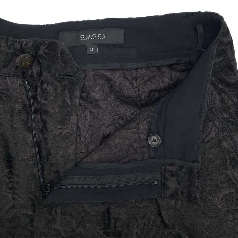Gucci Sample 12aw Silk Jacquard Jodhpurs Pants 300638 Black 40