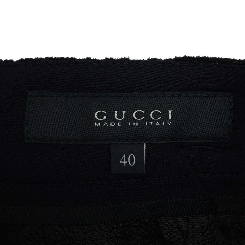 Gucci Sample 12aw Silk Jacquard Jodhpurs Pants 300638 Black 40