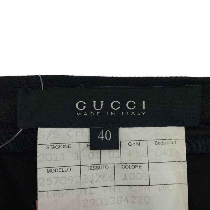 Gucci Sample 11ss Belted Slacks Pants 257092 Black 40