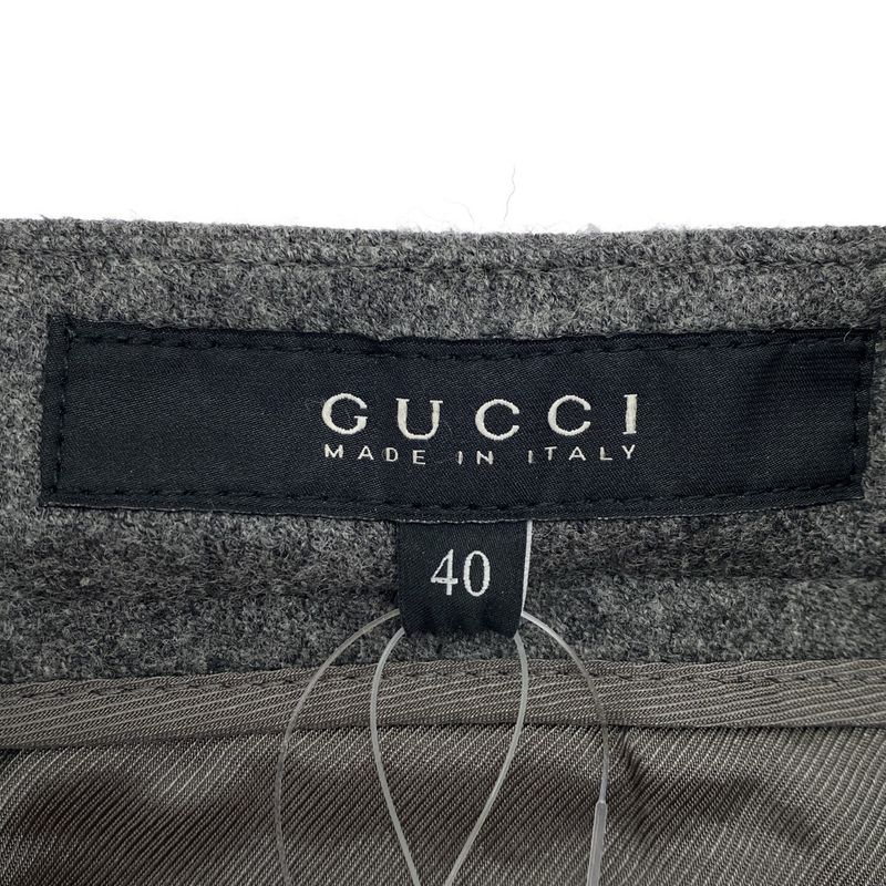 Gucci 10aw Wool Cashmere Stretch Slacks Pants 243568 Zz809 Gray 40
