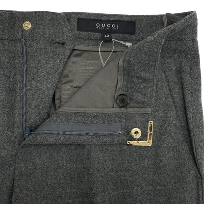 Gucci 10aw Wool Cashmere Stretch Slacks Pants 243568 Zz809 Gray 40
