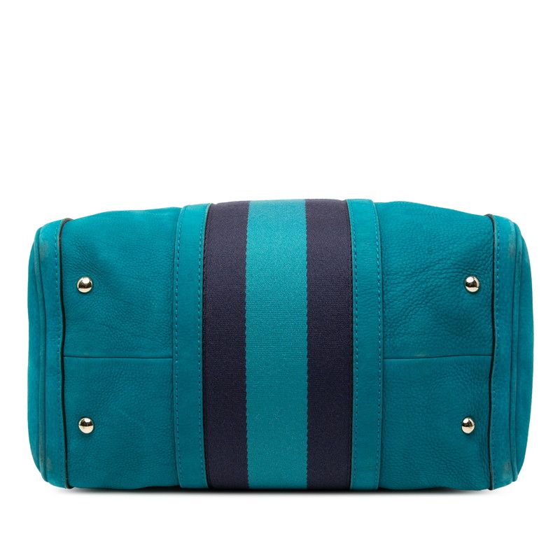 Gucci Sherry Line Boston Bag Shoulder Bag 2WAY 247205 Light Blue Suede Canvas