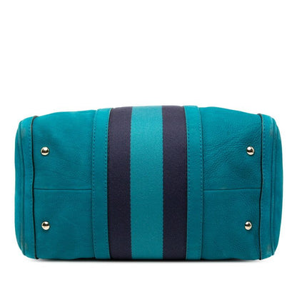 Gucci Sherry Line Boston Bag Shoulder Bag 2WAY 247205 Light Blue Suede Canvas