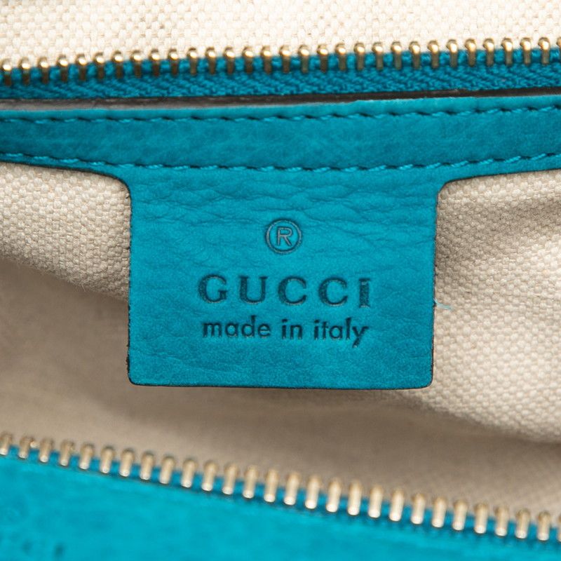 Gucci Sherry Line Boston Bag Shoulder Bag 2WAY 247205 Light Blue Suede Canvas