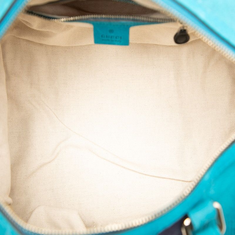 Gucci Sherry Line Boston Bag Shoulder Bag 2WAY 247205 Light Blue Suede Canvas