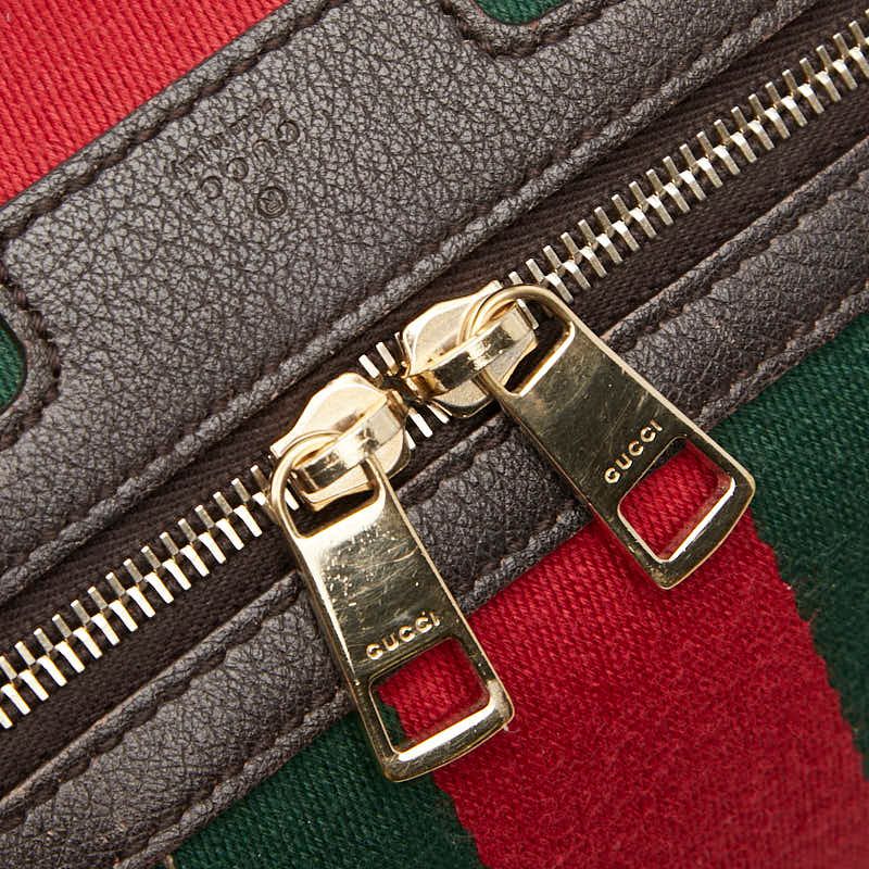 Gucci GG Canvas Webby Handbag Mini Boston Bag Shoulder Bag 2WAY 406868 Beige