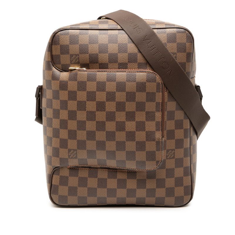 Louis Vuitton Damier Olaf MM Crossbody Shoulder Bag N41441 Brown PVC Leather