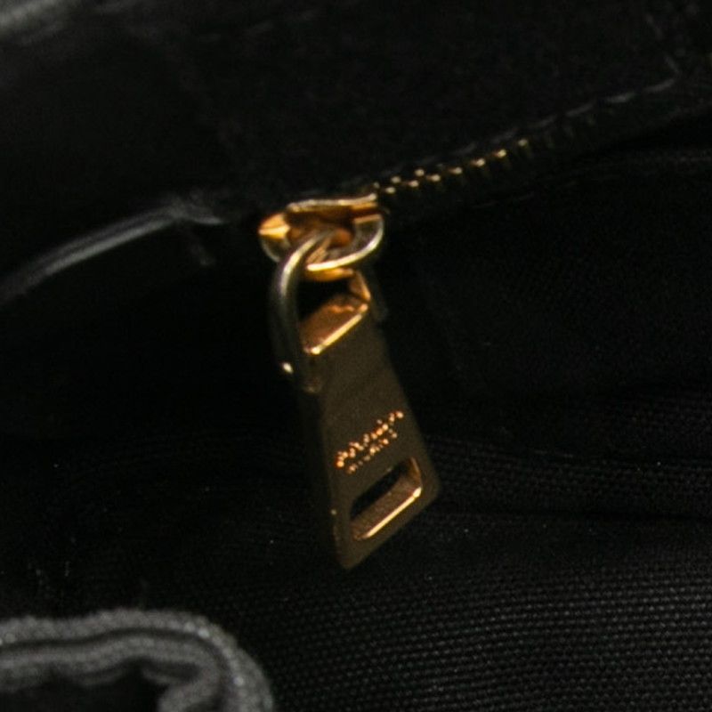 Prada Canapa Mini Handbag Shoulder Bag 2WAY Black Canvas Women Prada