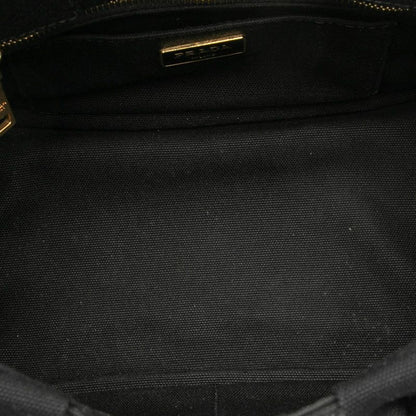 Prada Canapa Mini Handbag Shoulder Bag 2WAY Black Canvas Women Prada