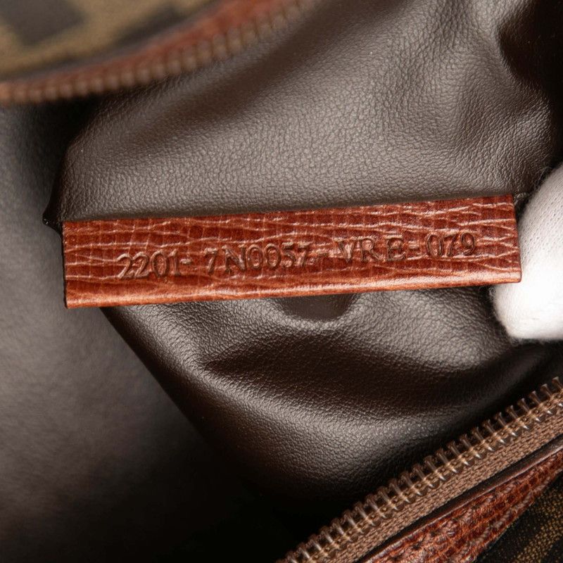 Fendi Zucca 7n0057 Khaki Brown PVC Leather Women's Fendi