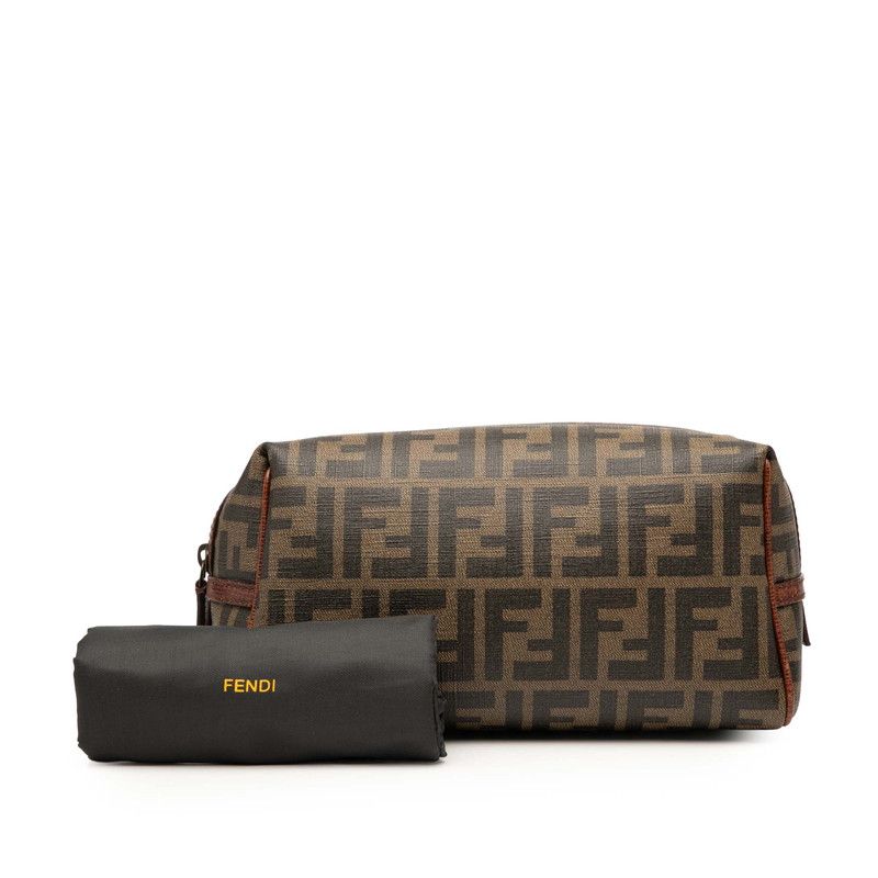 Fendi Zucca 7n0057 Khaki Brown PVC Leather Women's Fendi