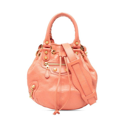 Balenciaga Giant Mini Pom Handbag Shoulder Bag 2WAY 285439 Pink Leather Women