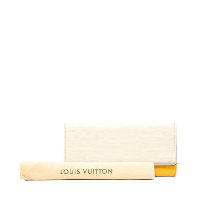 Louis Vuitton Epi Portefeuille Flor M60395 White Yellow Leather Women Louis
