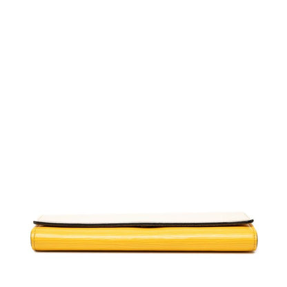 Louis Vuitton Epi Portefeuille Flor M60395 White Yellow Leather Women Louis