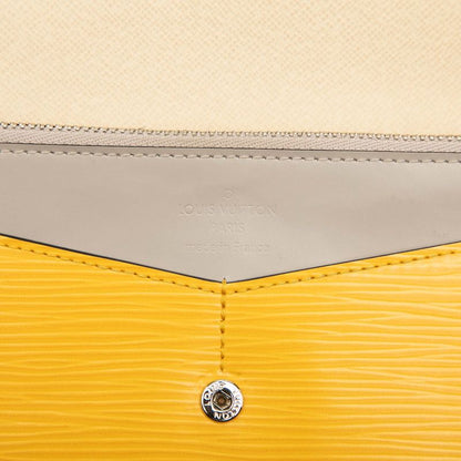 Louis Vuitton Epi Portefeuille Flor M60395 White Yellow Leather Women Louis