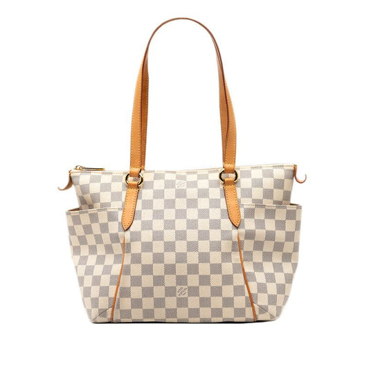Louis Vuitton Damier Azure Totally PM Tote Bag Shoulder Bag N41280 White PVC