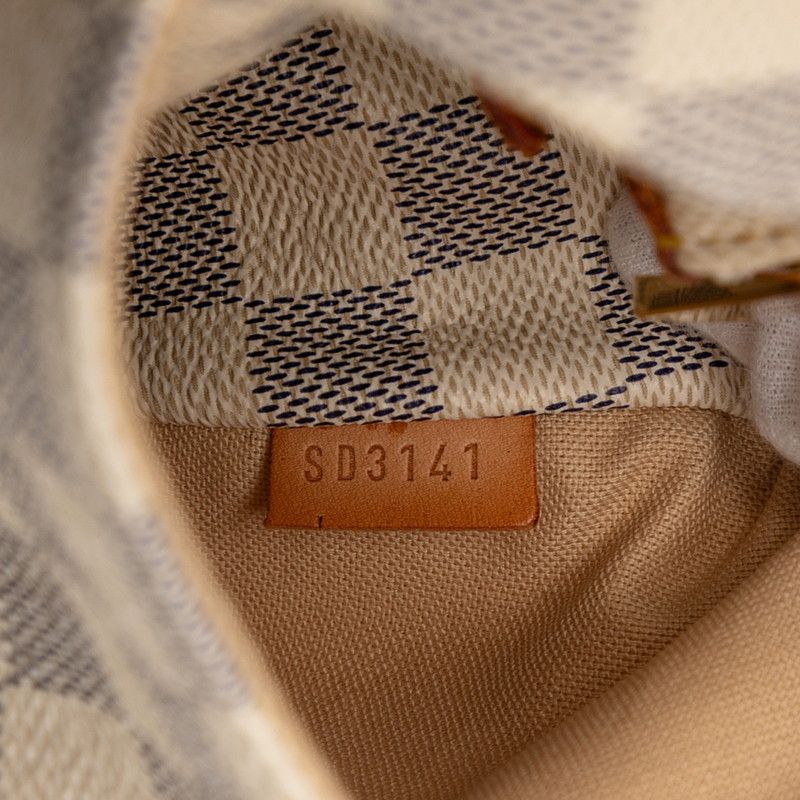 Louis Vuitton Damier Azure Totally PM Tote Bag Shoulder Bag N41280 White PVC