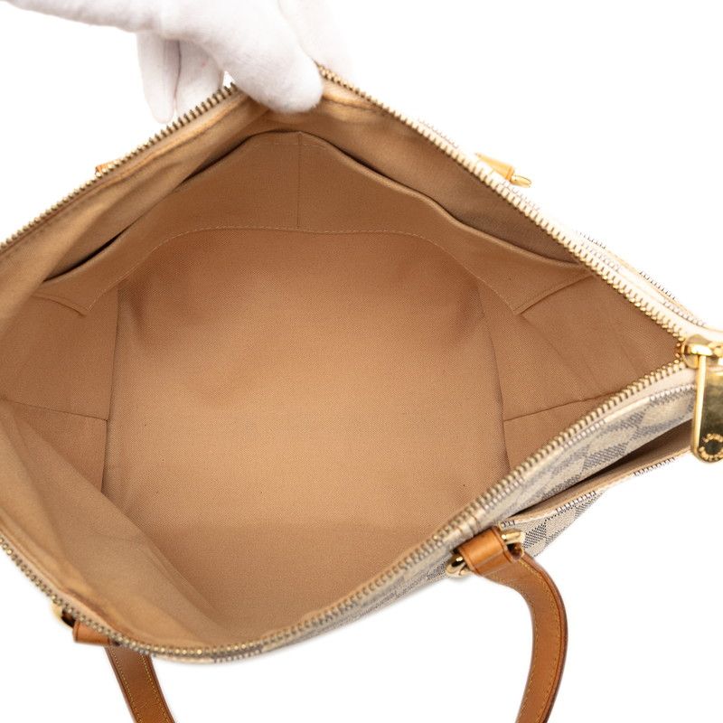 Louis Vuitton Damier Azure Totally PM Tote Bag Shoulder Bag N41280 White PVC