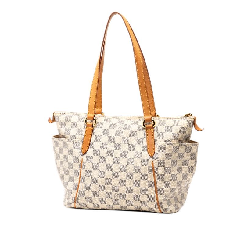 Louis Vuitton Damier Azure Totally PM Tote Bag Shoulder Bag N41280 White PVC