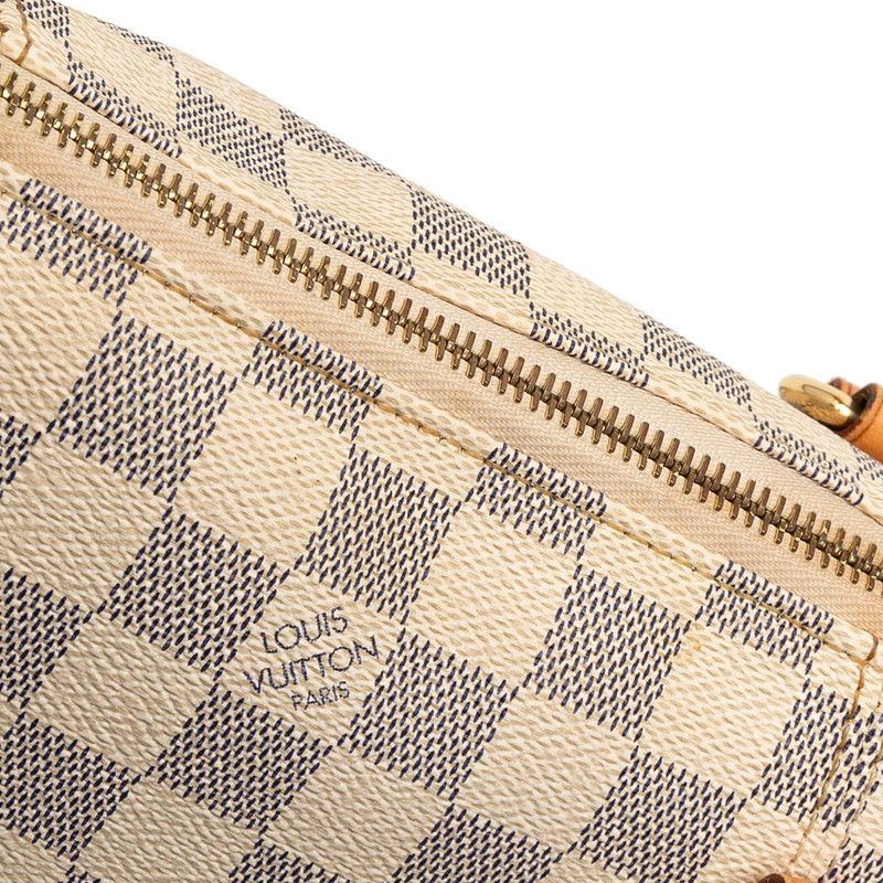 Louis Vuitton Damier Azure Totally PM Tote Bag Shoulder Bag N41280 White PVC