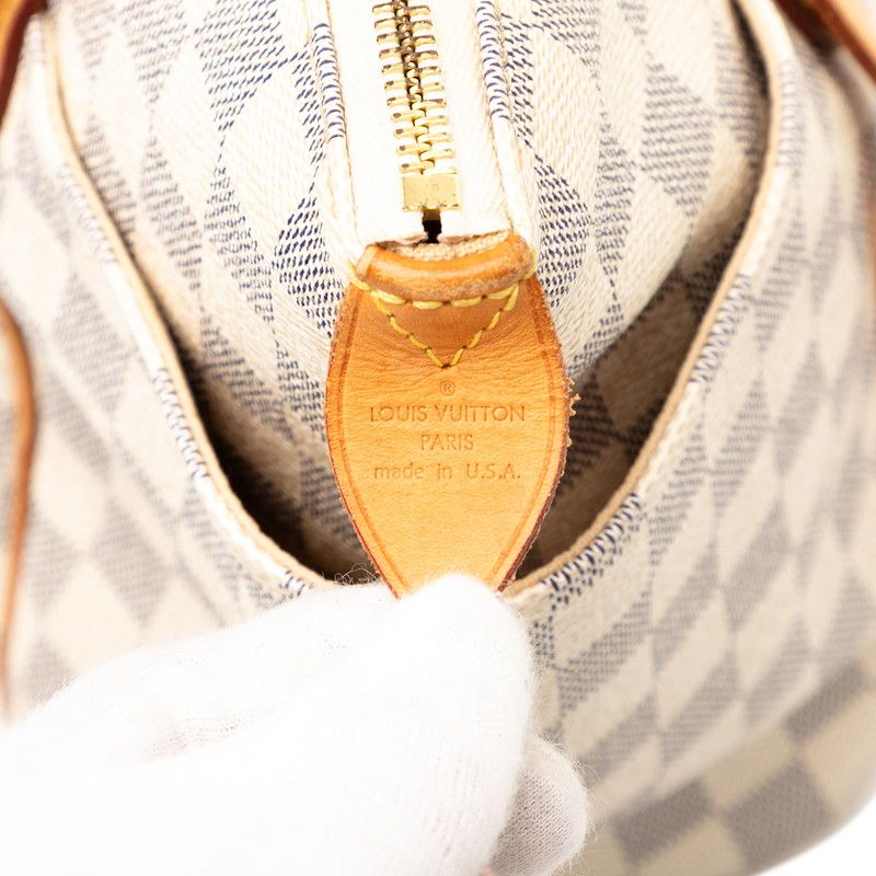 Louis Vuitton Damier Azure Totally PM Tote Bag Shoulder Bag N41280 White PVC