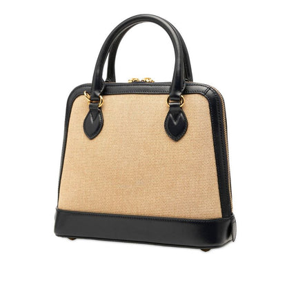 Gucci Horsebit 1955 Handbag Shoulder Bag 2WAY 621220 Beige Navy Canvas Leather