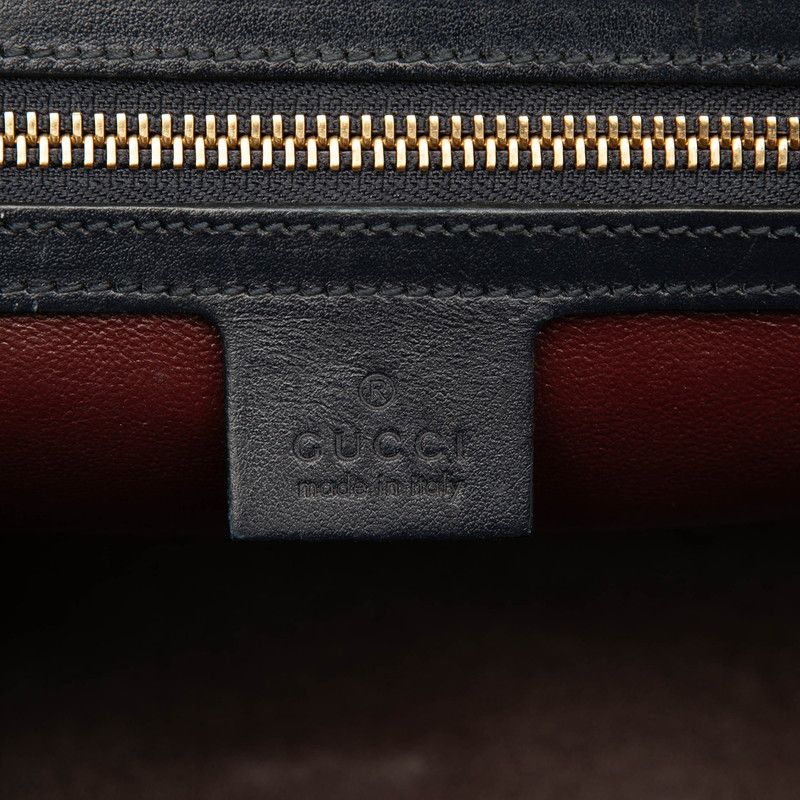 Gucci Horsebit 1955 Handbag Shoulder Bag 2WAY 621220 Beige Navy Canvas Leather