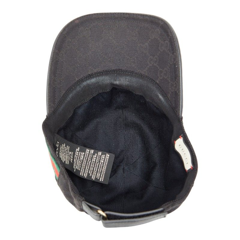 Gucci GG Canvas Sherry Line Cap Baseball Cap Size: XS 56 200035 Black Multicolor