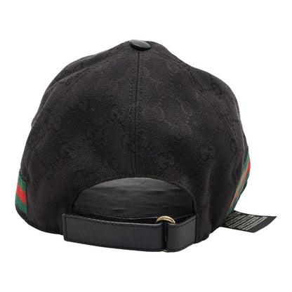 Gucci GG Canvas Sherry Line Cap Baseball Cap Size: XS 56 200035 Black Multicolor