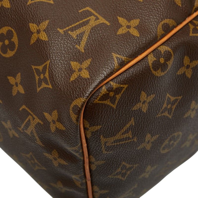 Louis Vuitton Monogram Speedy 30 M41526 Brown PVC Leather Women Louis Vuitton