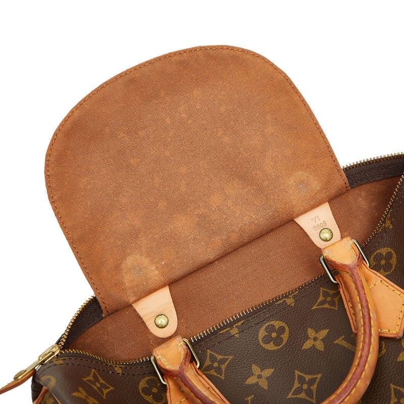 Louis Vuitton Monogram Speedy 30 M41526 Brown PVC Leather Women Louis Vuitton