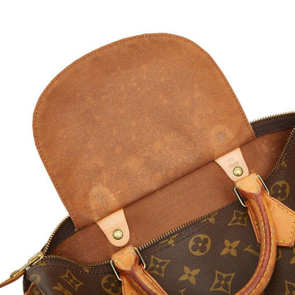 Louis Vuitton Monogram Speedy 30 M41526 Brown PVC Leather Women Louis Vuitton