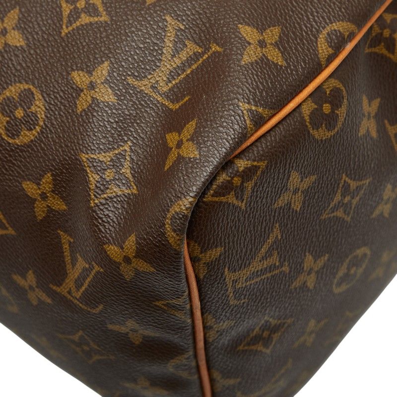 Louis Vuitton Monogram Speedy 30 M41526 Brown PVC Leather Women Louis Vuitton