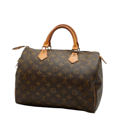 Louis Vuitton Monogram Speedy 30 M41526 Brown PVC Leather Women Louis Vuitton