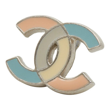Chanel Coco Mark Stud Earrings One Side Only Silver Multicolor Metal Ladies